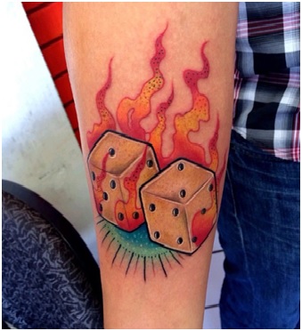 The Sun With Flames Tattoo